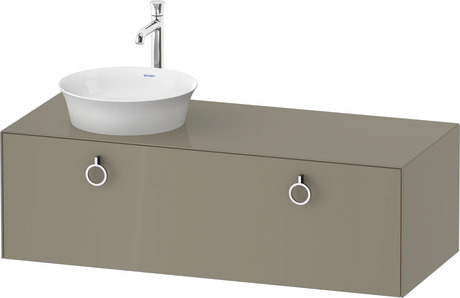 Console vanity unit wall-mounted, WT4982LH2H2 Stone grey High Gloss, Lacquer