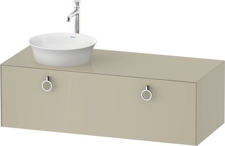 Console vanity unit wall-mounted, WT4982LH3H3 taupe High Gloss, Lacquer