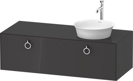 Console vanity unit wall-mounted, WT4982RH1H1 Graphite High Gloss, Lacquer