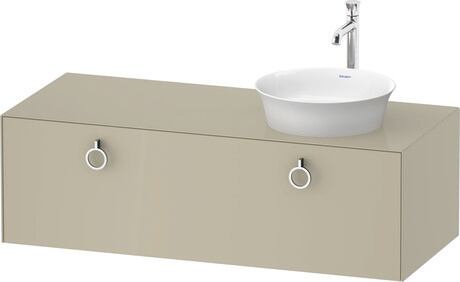 Console vanity unit wall-mounted, WT4982RH3H3 taupe High Gloss, Lacquer