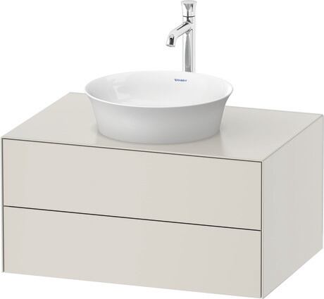 Meuble sous lavabo suspendu pour plan de toilette, WT498503939 Blanc Nordic satiné, Laqué