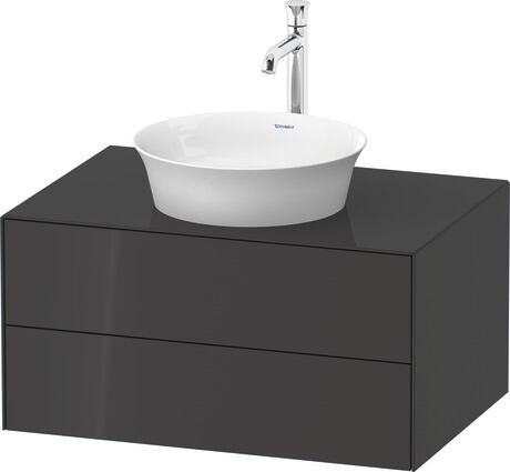 Console vanity unit wall-mounted, WT49850H1H1 Graphite High Gloss, Lacquer