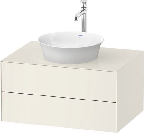Meuble sous lavabo suspendu pour plan de toilette, WT49850H4H4 Blanc Nordic brillant, Laqué