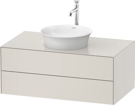 Meuble sous lavabo suspendu pour plan de toilette, WT498603939 Blanc Nordic satiné, Laqué