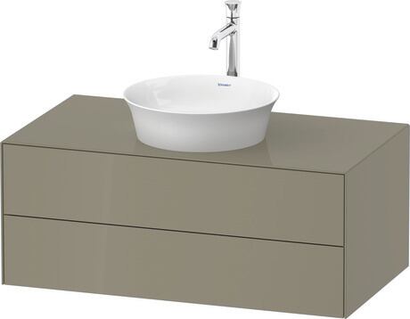 Console vanity unit wall-mounted, WT49860H2H2 Stone grey High Gloss, Lacquer