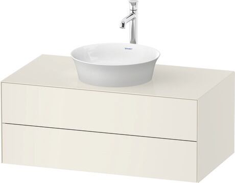 Meuble sous lavabo suspendu pour plan de toilette, WT49860H4H4 Blanc Nordic brillant, Laqué