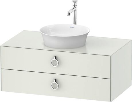 Meuble sous lavabo suspendu pour plan de toilette, WT499103636 Blanc satiné, Laqué