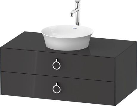 Console vanity unit wall-mounted, WT49910H1H1 Graphite High Gloss, Lacquer
