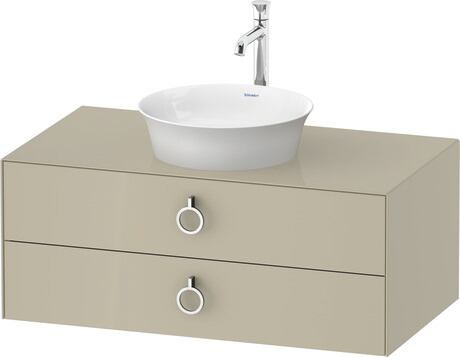 Console vanity unit wall-mounted, WT49910H3H3 taupe High Gloss, Lacquer