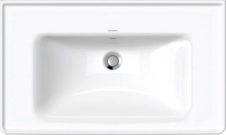 Håndvask, 2367800060 Hvid Højglans, rektangulære, Antal vaske: 1 Midten, Glaseret på bagkant: Ingen
