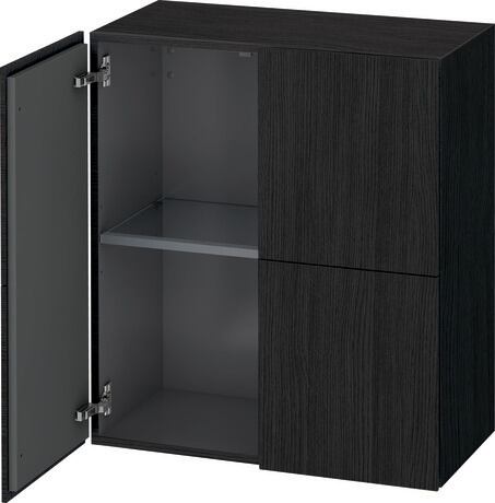 Semi-tall cabinet, LC117701616 Black oak Matt, Decor