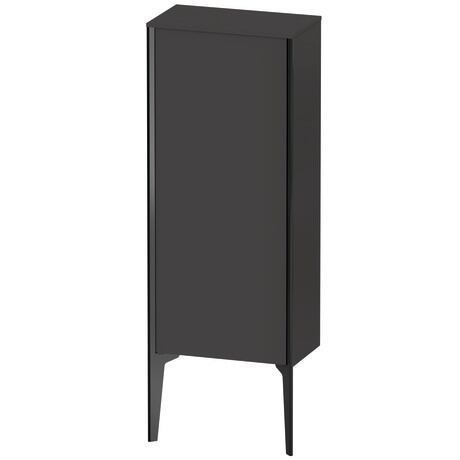 Semi-tall cabinet, XV1305LB280 Hinge position: Left, Graphite Super Matt, Decor, Profile colour: Black, Profile: Black