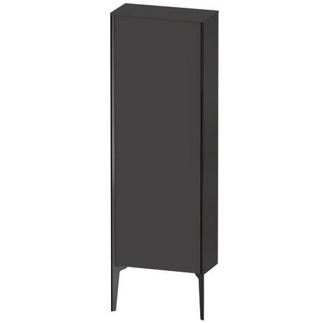 Semi-tall cabinet, XV1316LB280 Hinge position: Left, Graphite Super Matt, Decor, Profile colour: Black, Profile: Black