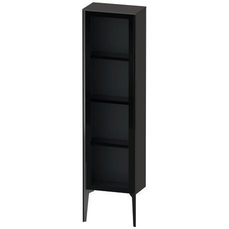 Semi-tall cabinet, XV1365LB280 Hinge position: Left, Front: Parsol grey, Corpus: Graphite Super Matt, Decor, Profile colour: Black, Profile: Black