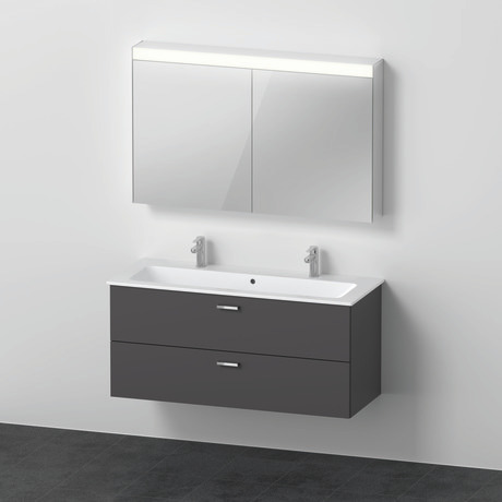 Möbelwaschtisch mit Waschtischunterbau und Spiegelschrank, XB006704949 Graphit Matt, Dekor