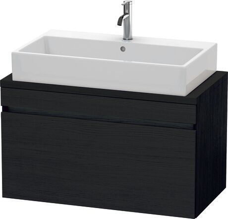 Meuble sous lavabo suspendu pour plan de toilette, DS530301616 Chêne noir mat, Décor