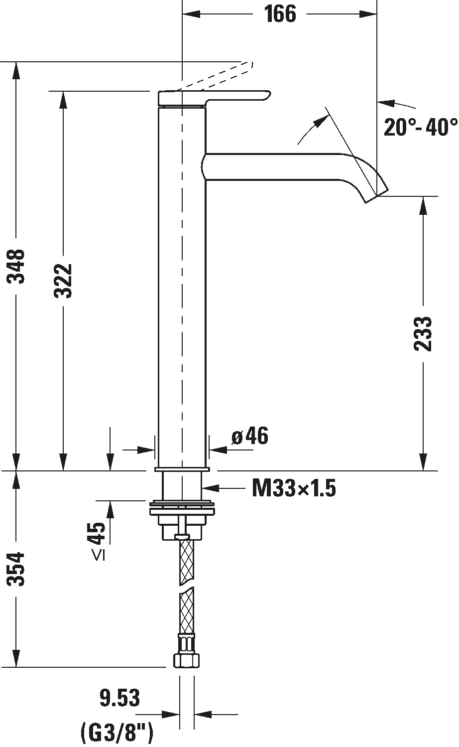 Mezclador monomando para lavabo XL, C11040002