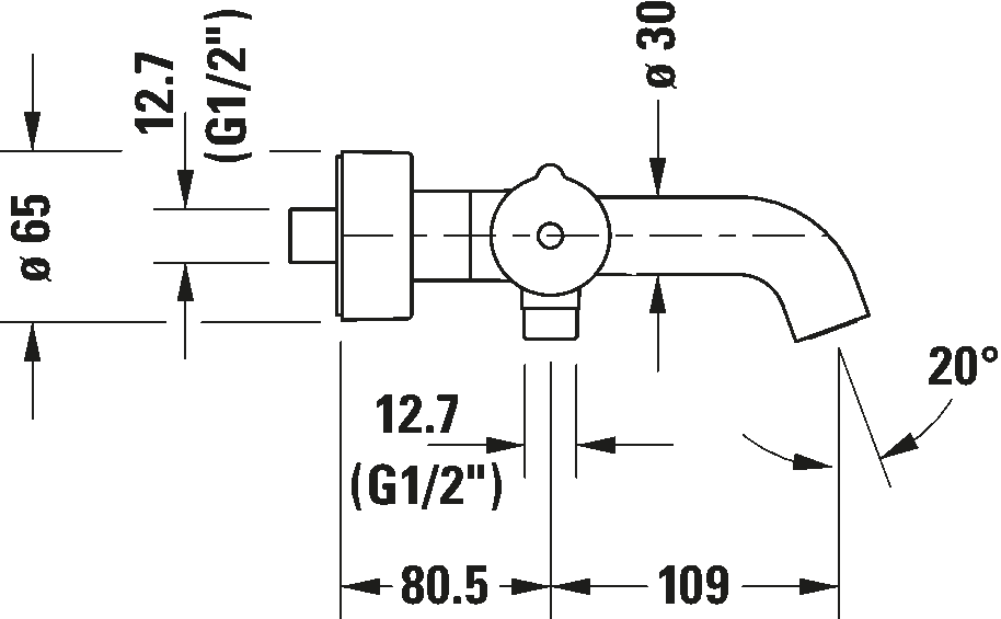 Sıvaüstü küvet termostatı, C15220000