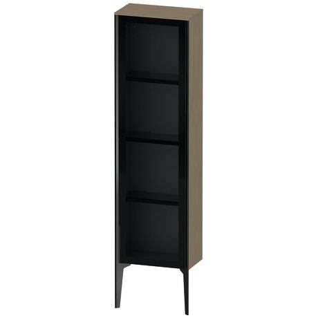 Semi-tall cabinet, XV1365LB235 Hinge position: Left, Front: Parsol grey, Corpus: Oak terra Matt, Decor, Profile colour: Black, Profile: Black