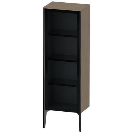 Semi-tall cabinet, XV1368LB235 Hinge position: Left, Front: Parsol grey, Corpus: Oak terra Matt, Decor, Profile colour: Black, Profile: Black