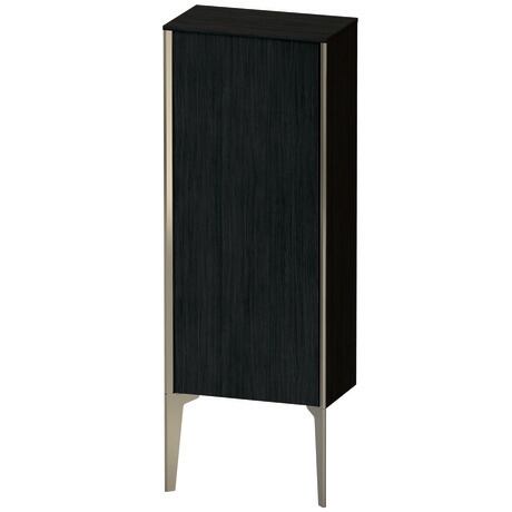 Semi-tall cabinet, XV1305LB116 Hinge position: Left, Black oak Matt, Decor, Profile colour: Champagne, Profile: Champagne