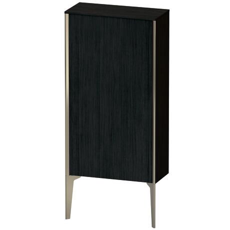 Semi-tall cabinet, XV1306LB116 Hinge position: Left, Black oak Matt, Decor, Profile colour: Champagne, Profile: Champagne