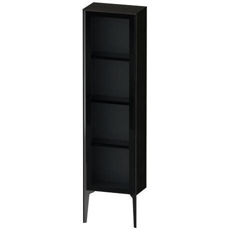 Semi-tall cabinet, XV1365LB216 Hinge position: Left, Front: Parsol grey, Corpus: Black oak Matt, Decor, Profile colour: Black, Profile: Black