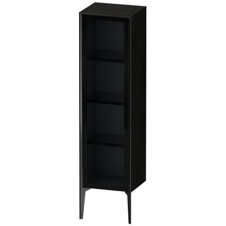 Semi-tall cabinet, XV1367LB216 Hinge position: Left, Front: Parsol grey, Corpus: Black oak Matt, Decor, Profile colour: Black, Profile: Black