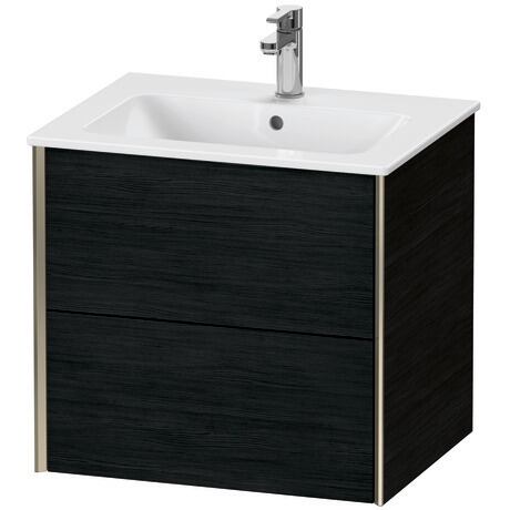 ארון אמבטיה תלוי על הקיר, XV41250B116 אלון שחור מאט, עיצוב, פרופיל: שמפניה