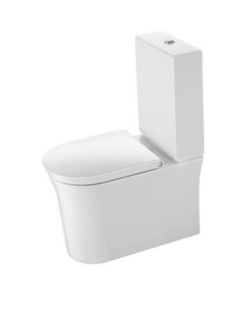WC-zitting, 0027090000 Wit Hoogglans, kleur scharnier: RVS, overlappend