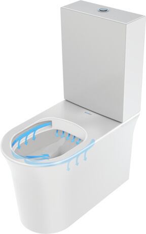 Toilet close-coupled, 2197090000 White High Gloss, Flush water quantity: 4,5 l, Length adjustable
