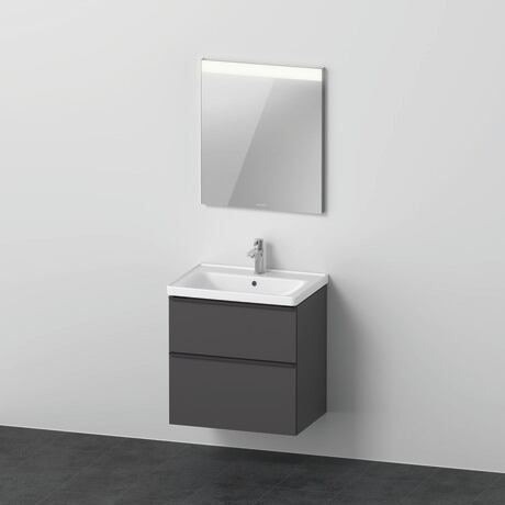 Furniture washbasin with vanity unit and mirror, DE011204949 Graphite Matt, Decor