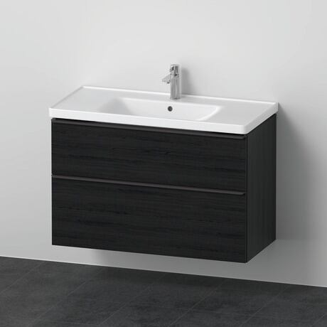 Furniture washbasin with vanity unit, DE012201616 Black oak Matt, Decor