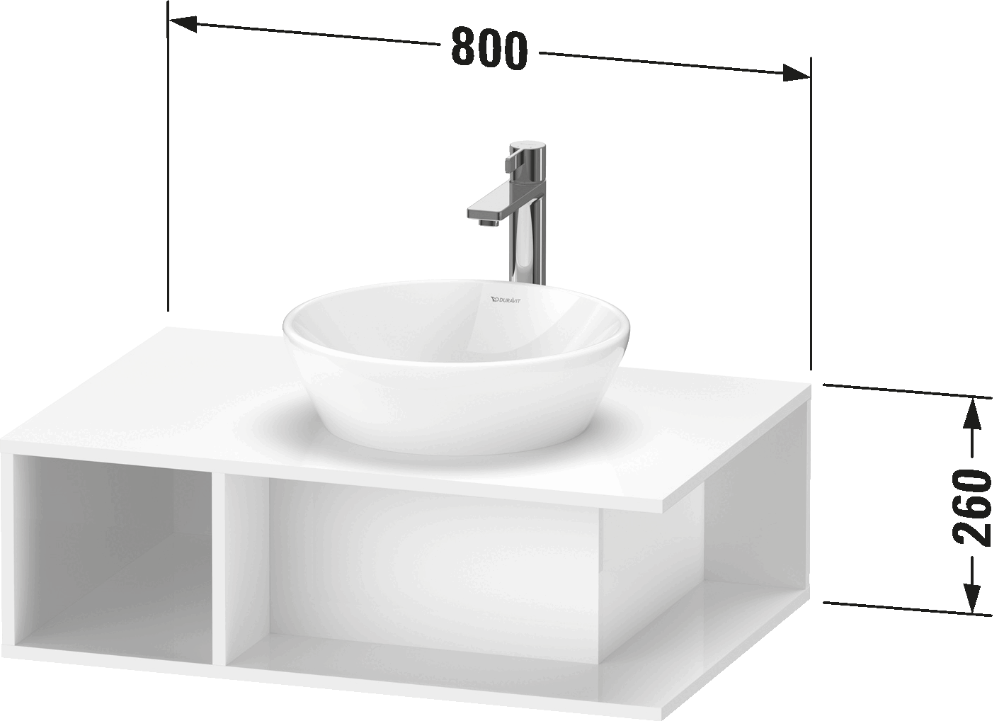 Console vanity unit wall-mounted, DE4958