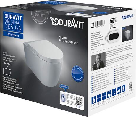 Toilet set wall-mounted, 45790920A1 Toilet seat: 0020090000, Lid colour: White High Gloss, Removable Seat, Automatic close, Packaging dimensions: 400x455x590 mm