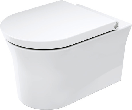 Toilet seat, 0027090000 White High Gloss, Hinge colour: Stainless steel, Wrap over