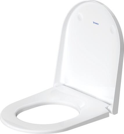 Toilet Seat, 0021610000 Shape: D-shaped, White High Gloss, Removable Seat, Hinge color: Stainless Steel, Wrap over