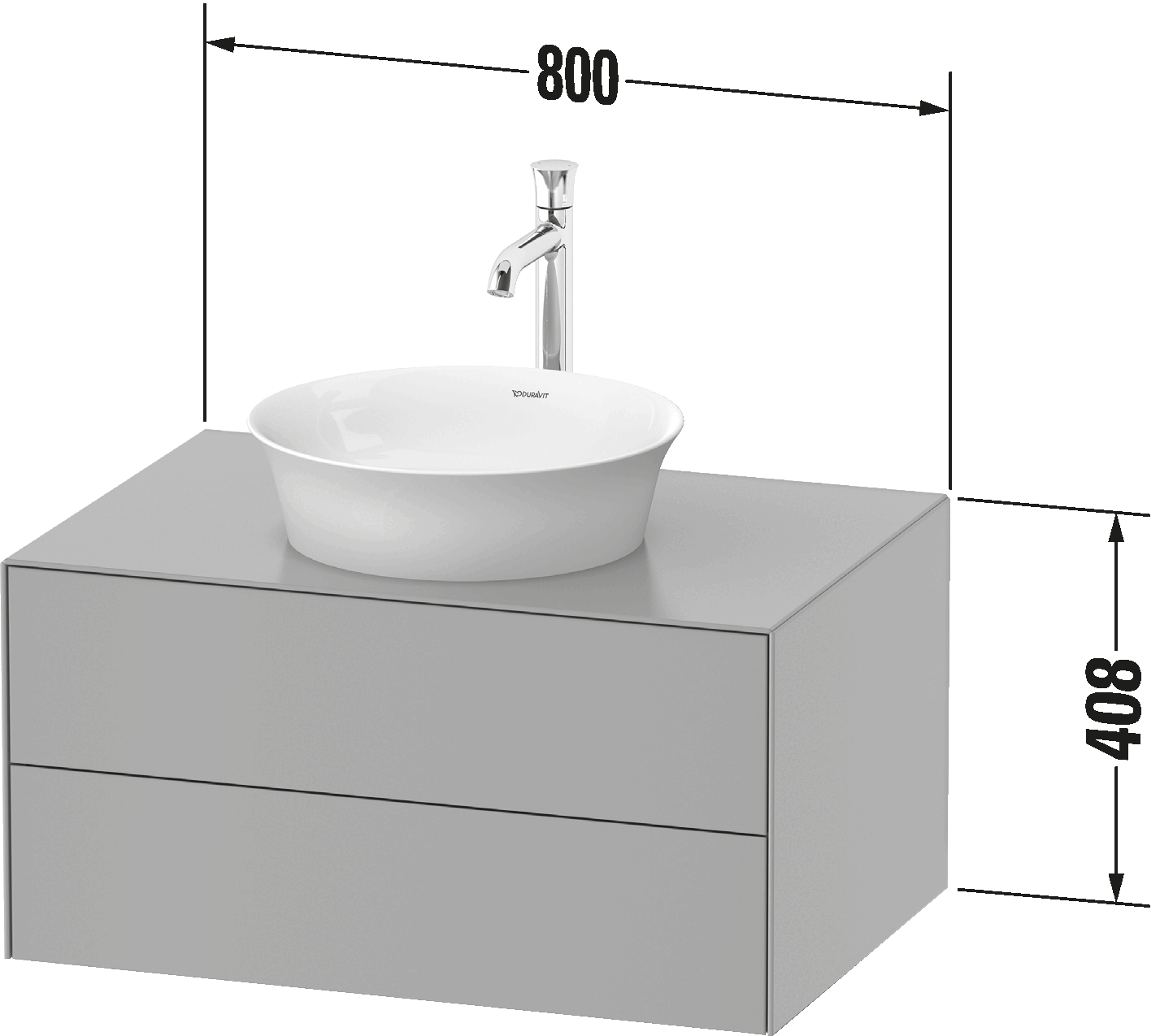 Meuble sous lavabo suspendu pour plan de toilette, WT4985