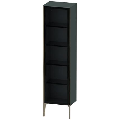 Tall cabinet, XV1376RB138 Hinge position: Right, Front: Parsol grey, Corpus: Dolomite Gray High Gloss, Lacquer, Profile colour: Champagne, Profile: Champagne