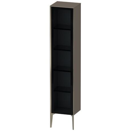 Tall cabinet, XV1375LB189 Hinge position: Left, Front: Parsol grey, Corpus: Flannel Grey High Gloss, Lacquer, Profile colour: Champagne, Profile: Champagne