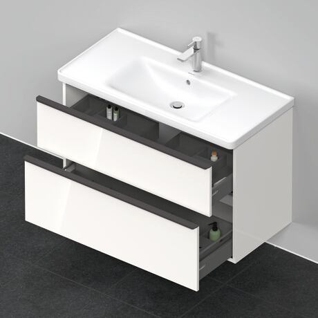 Furniture washbasin with vanity unit, DE012202222 White High Gloss, Decor