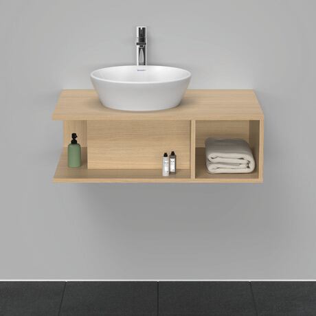 Meuble sous lavabo suspendu pour plan de toilette, DE492803030 Chêne naturel mat, Décor