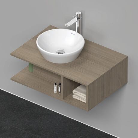 Meuble sous lavabo suspendu pour plan de toilette, DE492803535 Chêne Terra mat, Décor