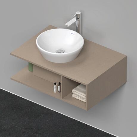 Meuble sous lavabo suspendu pour plan de toilette, DE492807575 Lin mat, Décor