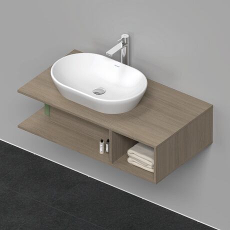 Meuble sous lavabo suspendu pour plan de toilette, DE492903535 Chêne Terra mat, Décor
