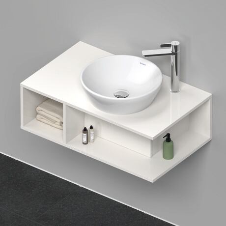 Meuble sous lavabo suspendu pour plan de toilette, DE493802222 Blanc brillant, Décor