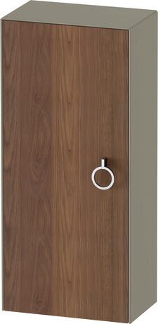 Semi-tall cabinet, WT1323L77H2 Hinge position: Left, Front: American walnut Matt, Solid wood, Corpus: Stone grey High Gloss, Lacquer