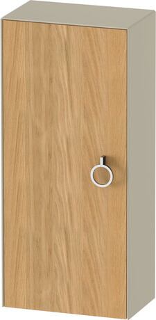 Semi-tall cabinet, WT1323LH5H3 Hinge position: Left, Front: Natural oak Matt, Solid wood, Corpus: taupe High Gloss, Lacquer