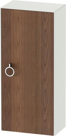 Halfhoge kast, WT1323R7736 deurdraairichting: rechts, front: Amerikaans noten Mat, Massief hout, corpus: Wit Zijdemat, Lak