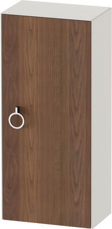 Halfhoge kast, WT1323R7739 deurdraairichting: rechts, front: Amerikaans noten Mat, Massief hout, corpus: Nordic wit Zijdemat, Lak